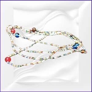 Multicolored Seed Bead Necklace With Larger Bead Accent-NWOT 57" L New